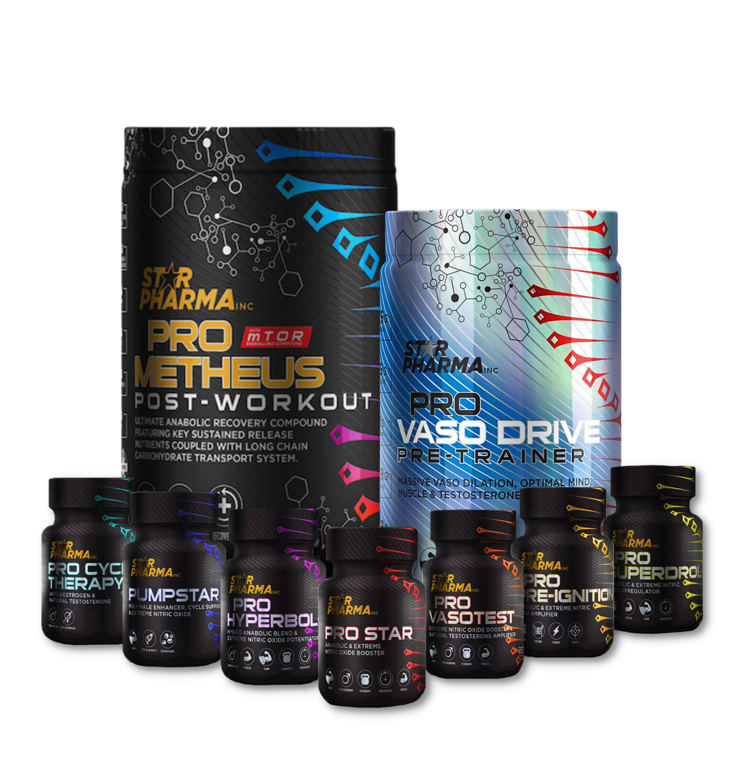 Pro Metheus Post-Workout + Pro Vaso Drive Pre-Trainer + 1 Stealth Series