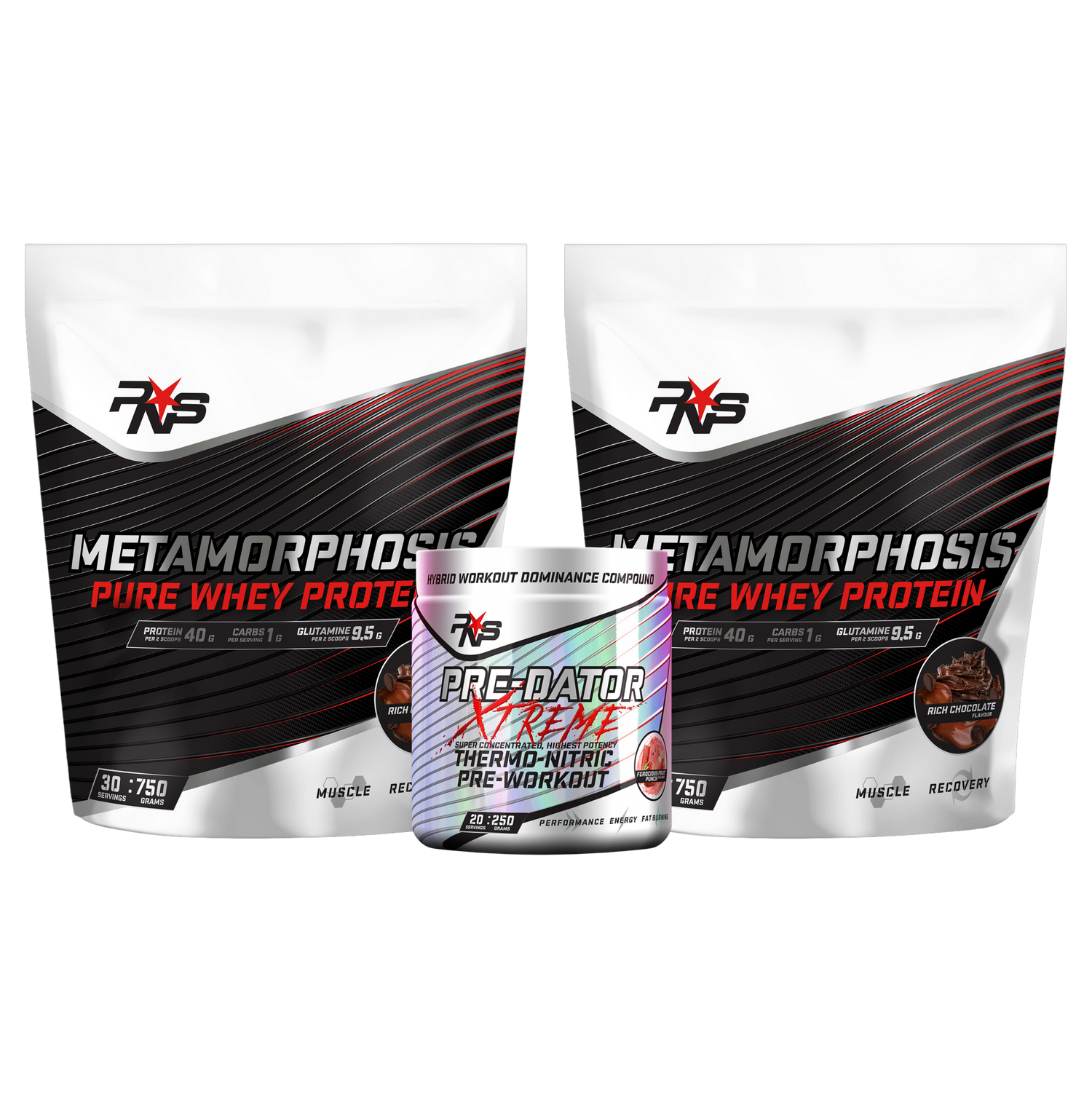 2 Metamorphosis Whey Protein + 1 Pre-Dator Xtreme