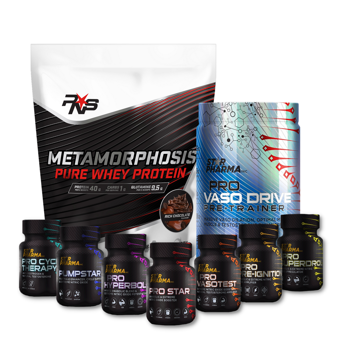 1 Metamorphosis + 1 Pro Vaso Drive Pre-Trainer + 1 Star Pharma Stealth Series