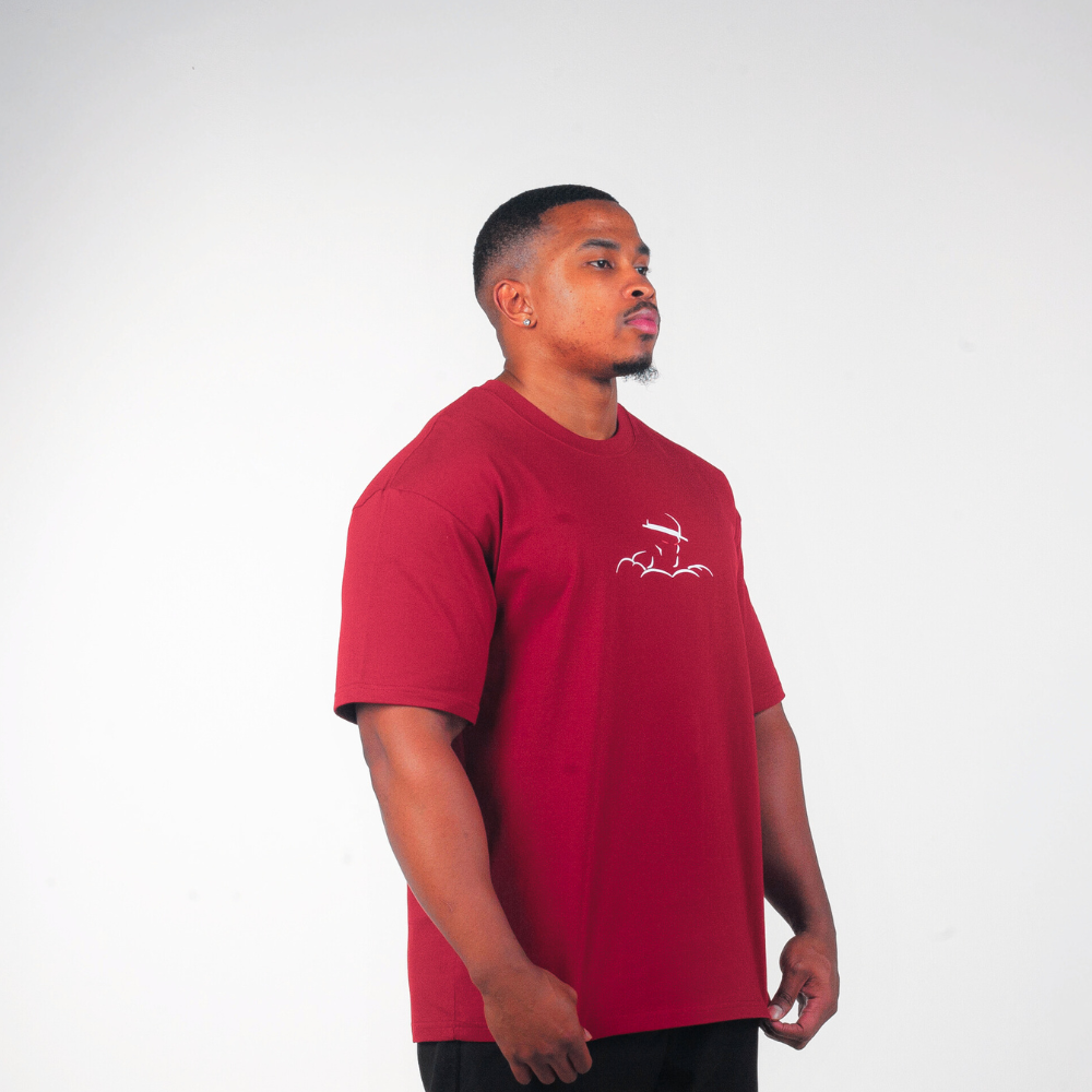 Wine Red MM Drop Shoulder Tee