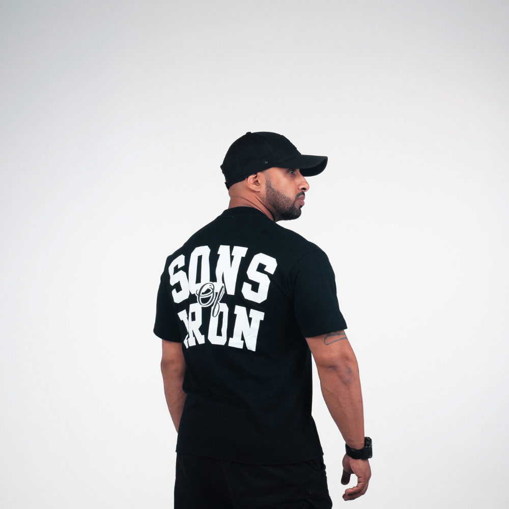 Black Sons of Iron Drop Shoulder Tee