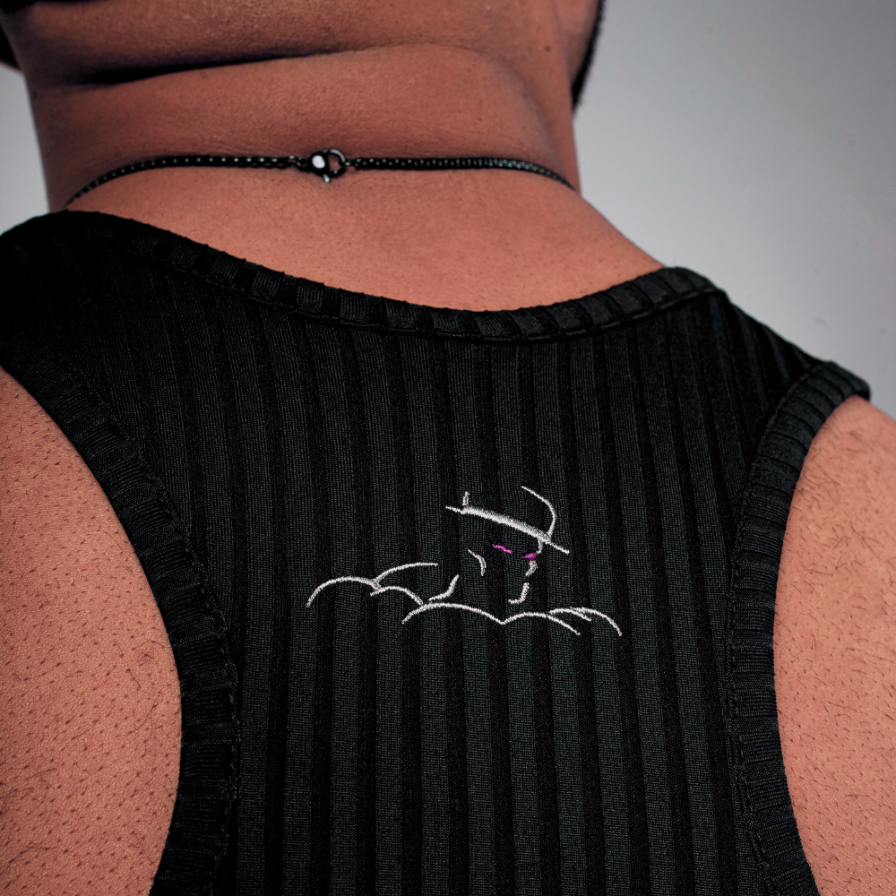 Black Ribbed Vest