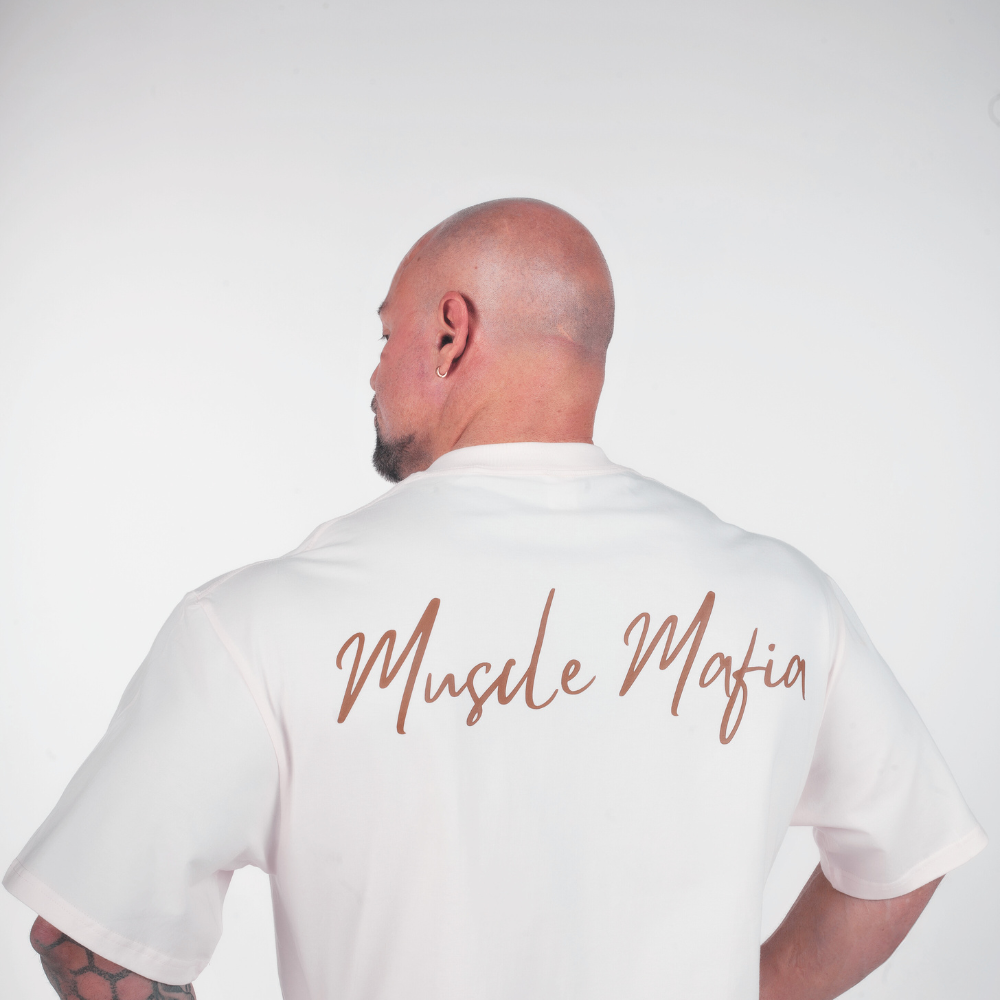 Cream MM Drop Shoulder Tee
