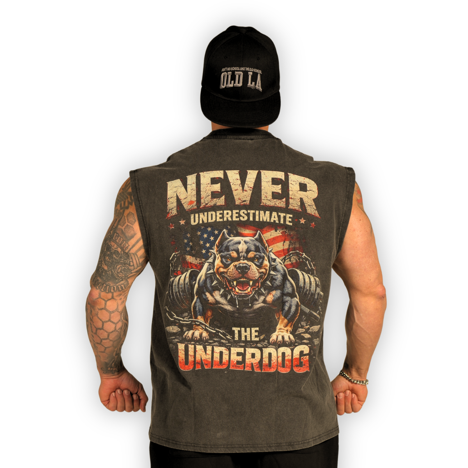 Underdog Acid Wash Cut-Off Tee