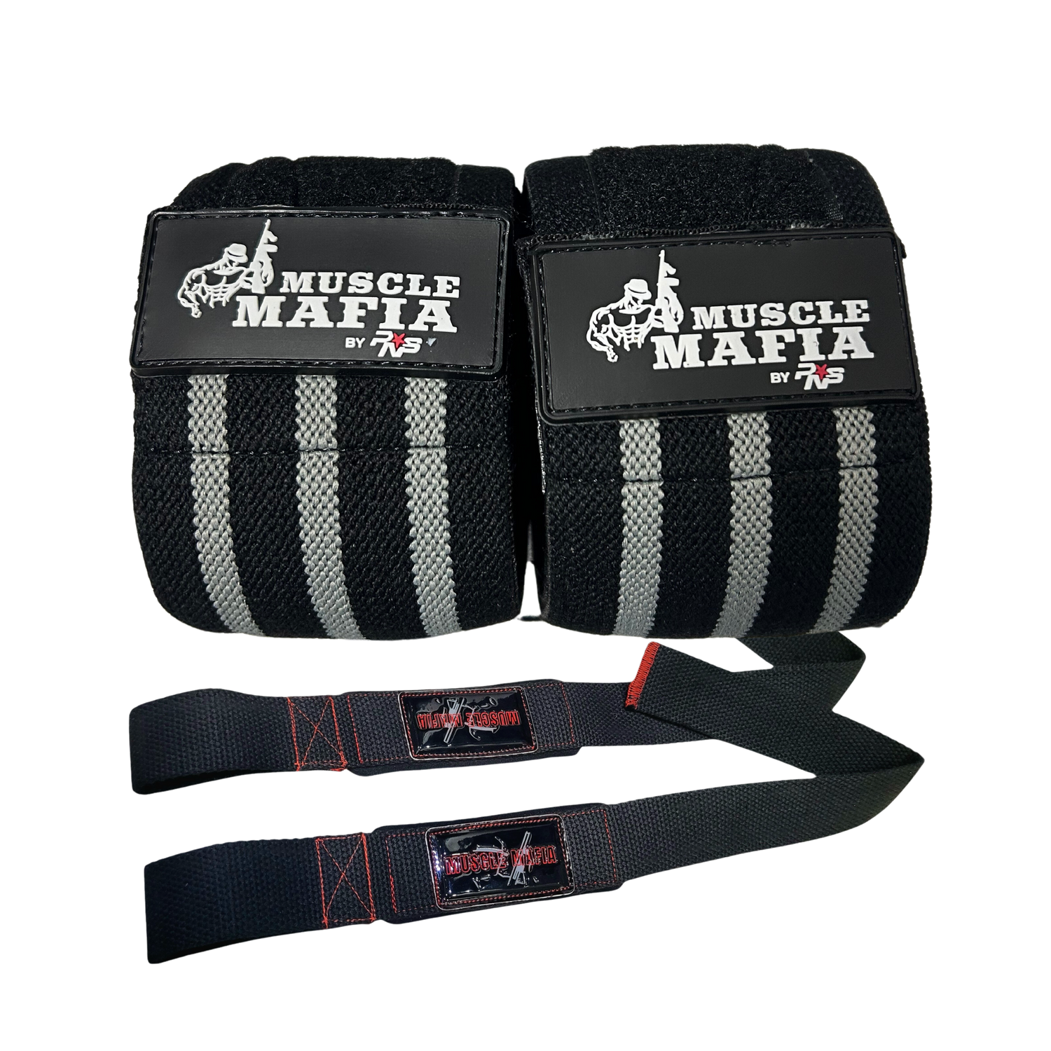 Lifting Strap & Knee Wrap Stack