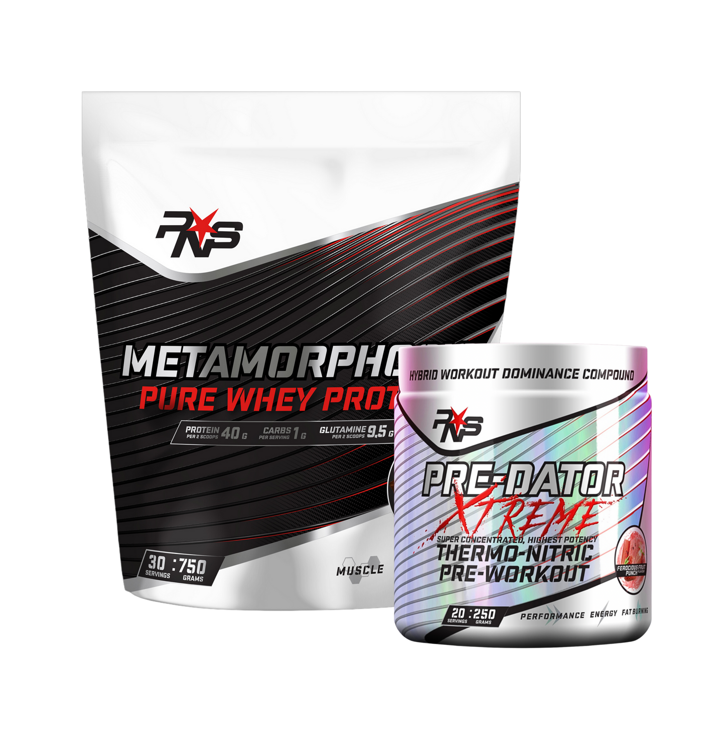 Metamorphosis Whey Protein + Pre-Dator Xtreme Pre-Workout