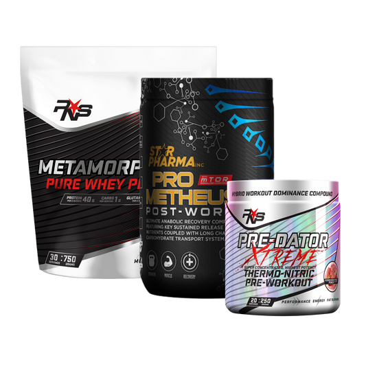 Metamorphosis Whey Protein + Pro Metheus Post-Workout + Pre-Dator Xtreme Pre-Workout