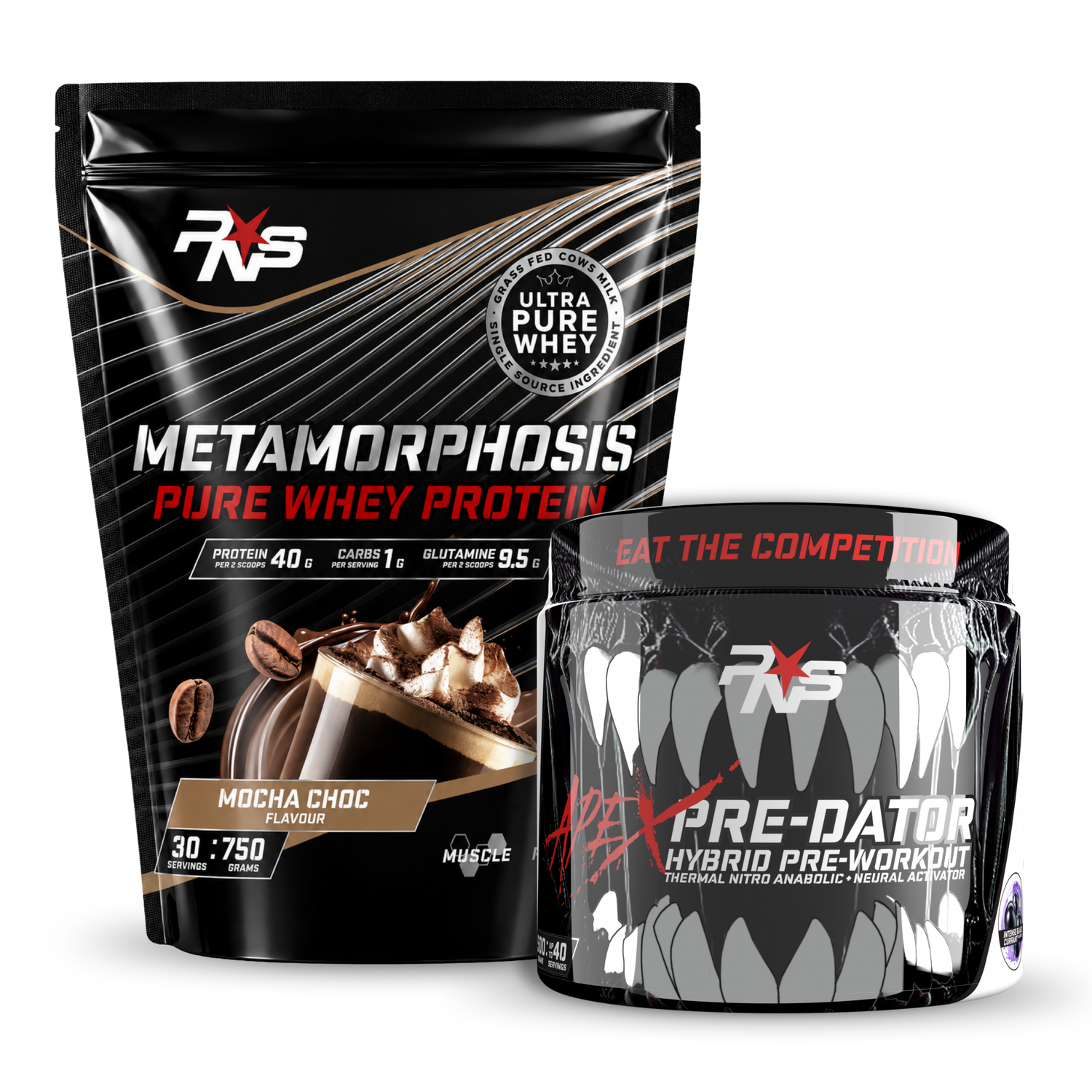 Metamorphosis Whey + Apex Pre-Dator Pre-Workout